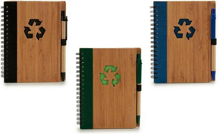 Produktbild Pincello Mini-Ringheft mit Kugelschreiber Bambus 1 x 16 x 12 cm (12 Stück)