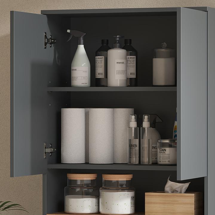 Actual product image Vichy Waschmaschinenoberschrank Viktor, Anthrazit/Goldkraft Eiche, 68 x 100.4 cm