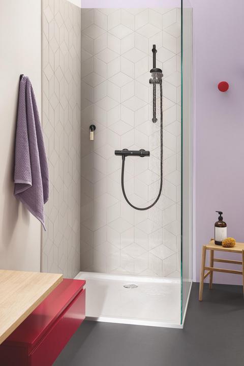 Actual product image Grohe Precision Start QuickFix thermostatic mixer for shower, matt black