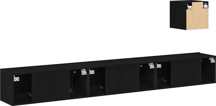 Produktbild VidaXL 4-teiliges TV-Schrank-Set Schwarz Eiche Holzwerkstoff (80 x 30 x 80 cm)