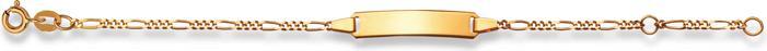 Muau Bangle yellow gold 375 figaro, 1.8mm, 14cm (14 cm, 750/18K Gelbgold)