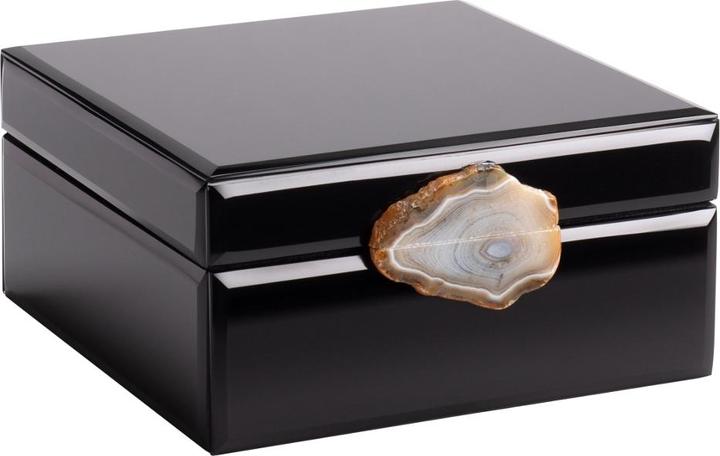 Giftcompany Miroir Spiegelbox mit Achat schwarz M 21 cm