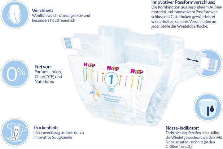Produktbild Hipp Babysanft Newborn (Gr. 1, Tragepack, 24 Stück)