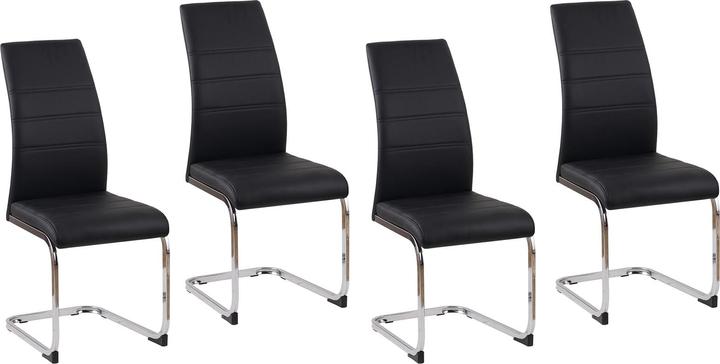HTI-Living Esszimmerstuhl SallyC Kunstleder 4er-Set Schwarz