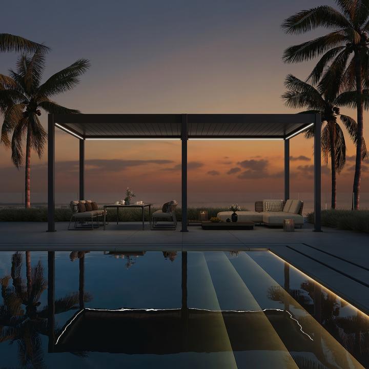 Image du produit Weide pergola électrique 3.6x7.2m anthracite avec LED (720 cm, 360 cm)