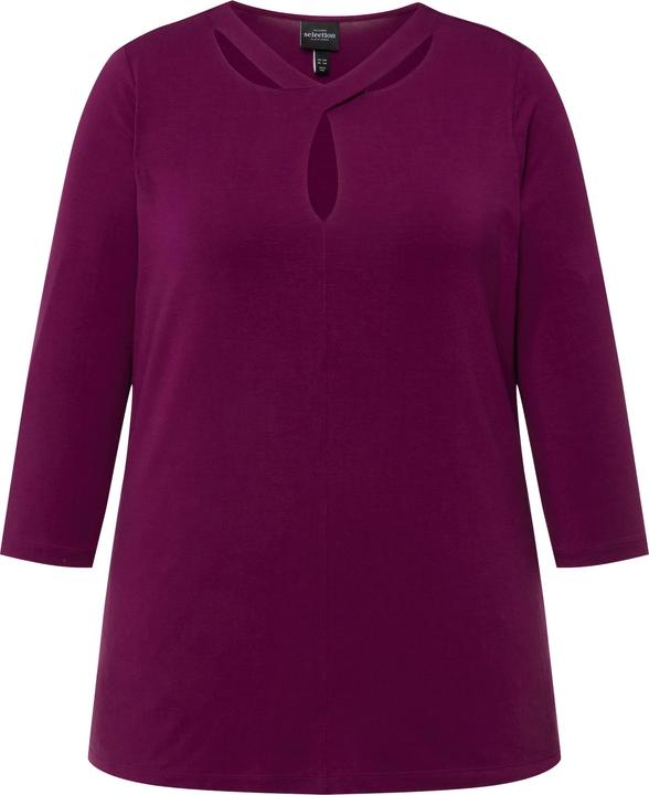 Produktbild Ulla Popken T-Shirt, Cut-Out, Lyocell, gedrehter Ausschnitt, 3/4-Arm (42, 44)