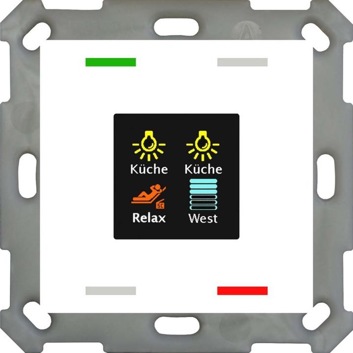 Actual product image MDT BE-TAS55T4.01 Push-button Smart 55 4gang w.colour display+temp.sensor Pure white gl.