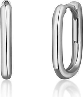 JVD Minimalist Silver Oval Earrings