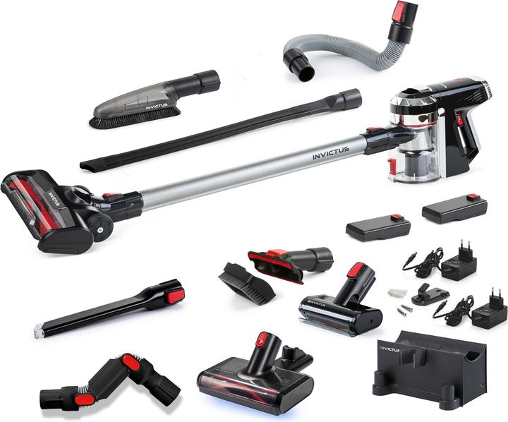 Actual product image Genius X9 cordless vacuum cleaner, deluxe set 23 pcs, black-red