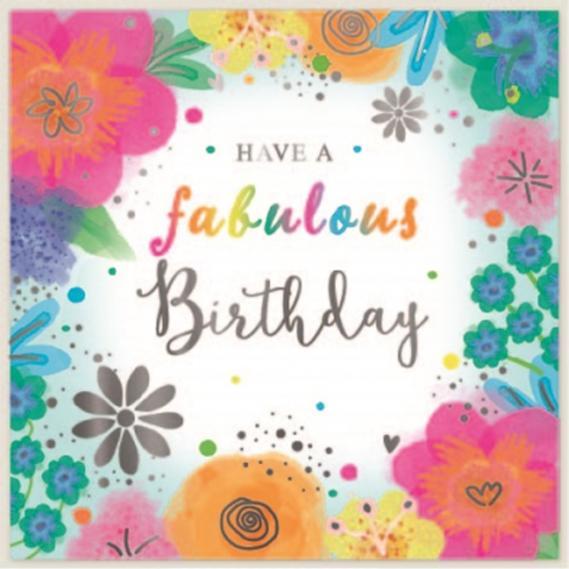 Produktbild Simon Elvin Quadratisch Grusskarte Have A Fabulous Birthday 6erPack Karton (6 Stk.)