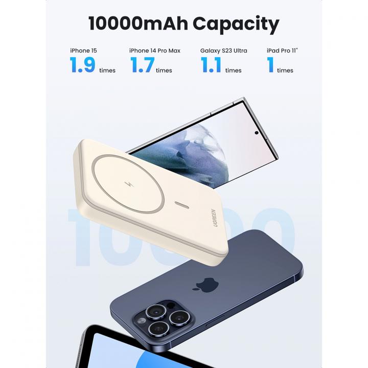 Actual product image Ugreen Mini Powerbank Wireless with MagSafe (10000 mAh, 20 W, 37 Wh)