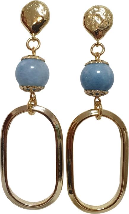 L'Officiel Orecchino placcato oro con agata azzurra azzurro