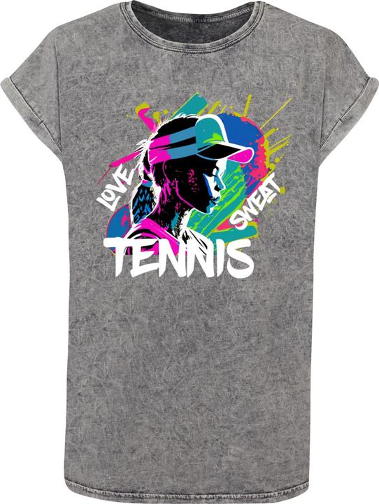 Immagine prodotto Merchcode Maglietta da donna Tennis Love, Sweat - Lavaggio acido - 116067 (S)