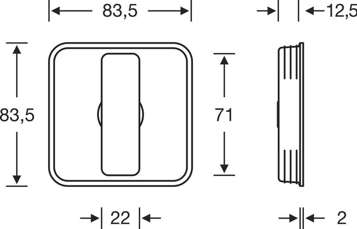 Actual product image FSB Sliding door cover 42 4263 angular, aluminium black matt (Door handle)