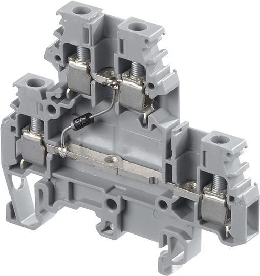 Image du produit ABB TE CONNECTIVITY Borne de raccordement, Grå, tolag, med diode spaer.nederst-øverst