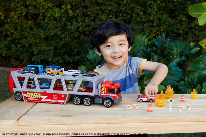Actual product image Matchbox FIRE RESCUE HAULER Playset
