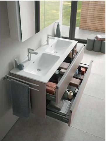 Image du produit Duravit ME by Starck lavabo double avec lavabo et robinetterie 1300x490mm 1 robinetterie blanc WG (490 mm, 1300 mm)