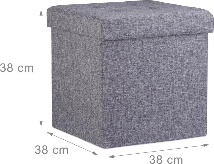 Actual product image Relaxdays Folding Storage Ottoman