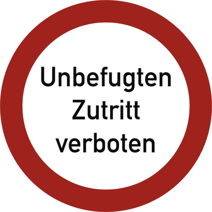 Produktbild Moravia Verbotszeichen Textschild "Unbefugten Zutritt verboten" Aluminium, Ø 400 mm