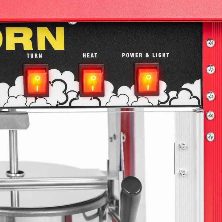 Produktbild Royal Catering Kleine Popcornmaschine - 1600W Leistung, Edelstahl, gehärtetes Glas und Teflonmaterial
