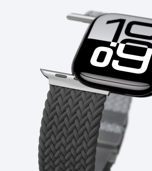 Actual product image Amazingthing 2er-Set Blend Band für Apple Watch 45/46/49 mm - Grau-Schwarz/Grau (Stainless steel, Nylon)