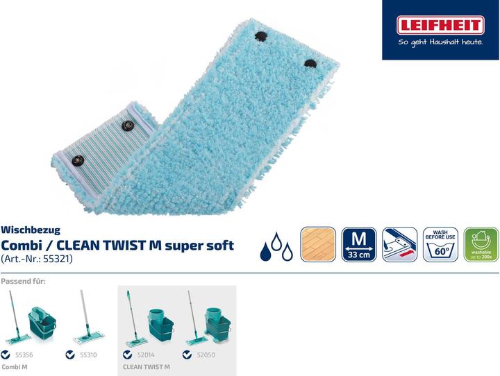 Actual product image Leifheit Housse Clean Twist/Combi M super soft 2 pièces (2 pcs.)