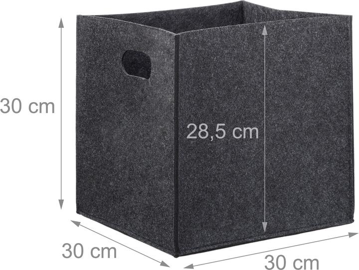 Actual product image Relaxdays Square Felt Basket (30 x 30 x 30 cm, 23 l)