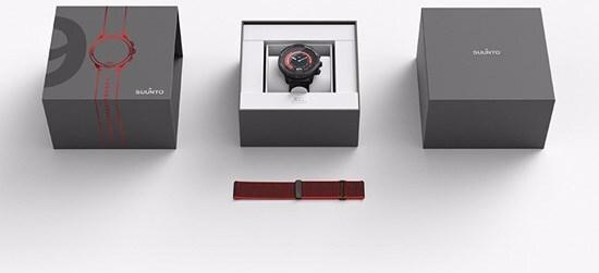 Actual product image Suunto 9 Baro Red Gift Box with extra Leather Strap (50 mm)