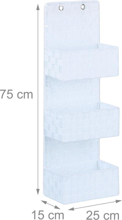 Actual product image Relaxdays Hanging Organizer with 3 Baskets (25 x 15 x 75 cm, 4 l)