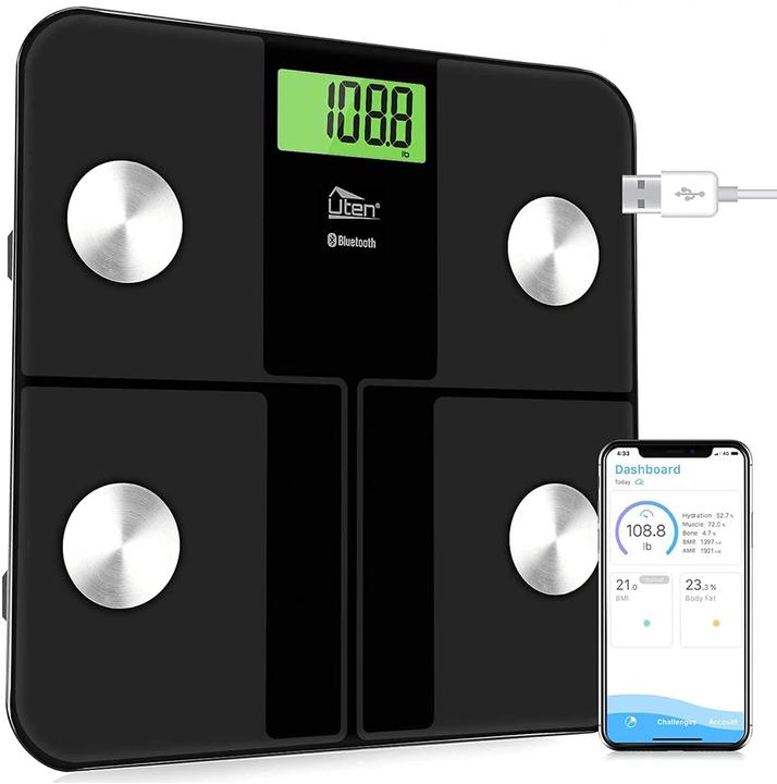 Uten Körperanalysewaage mit LCD-Display (180 kg)