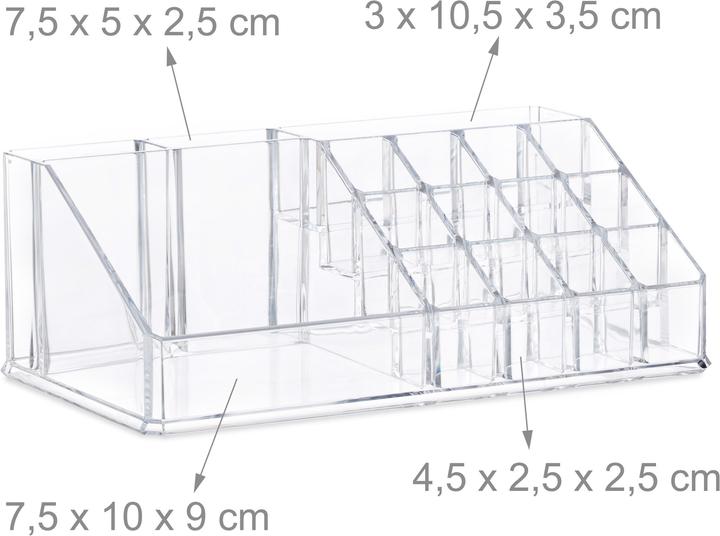 Actual product image Relaxdays Acrylic Makeup Organizer 21 Compartments