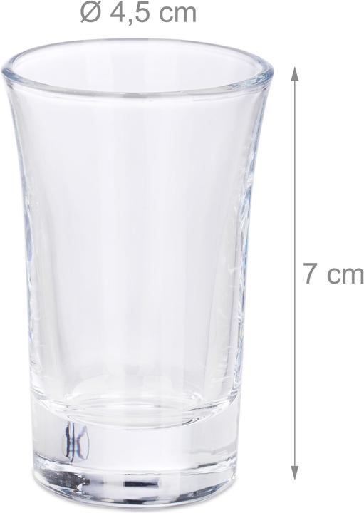 Image du produit Relaxdays Verres à liqueur, lot de 6 (0.40 dl, 1 x, Verre à fusil)