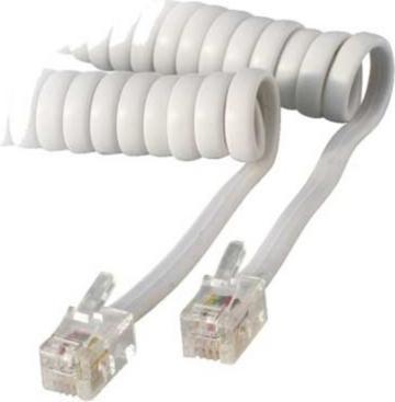 Immagine prodotto S-Conn Cavo della cornetta a spirale 4 m Western/Western 4/4 bianco