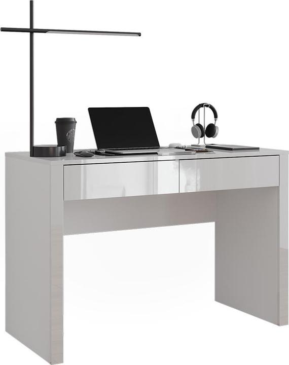 Actual product image Vichy Schreibtisch Annabelle, Weiss Hochglanz/Weiss, 110 x 50 cm mit 2 Schubladen