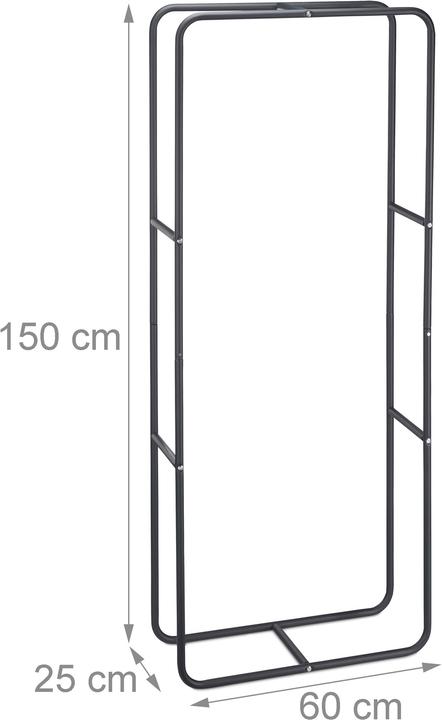 Image du produit Relaxdays Porte-bûches de de cheminée (60 x 25 x 150 cm)