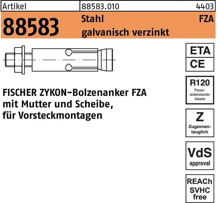 Immagine prodotto Fischer Bullone di ancoraggio Zykon FZA 12x40 M8/15 (25 pz.)