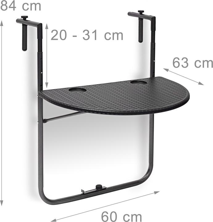 Produktbild Relaxdays Balkonhängetisch (63 cm)