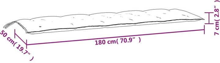 Actual product image VidaXL Garden bench cushion O x ford fabric (180 x 50 x 7 cm)