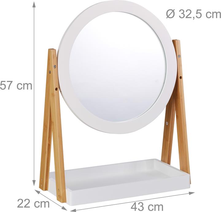 Actual product image Relaxdays Makeup Mirror with Tray (43 x 22 x 57 cm)
