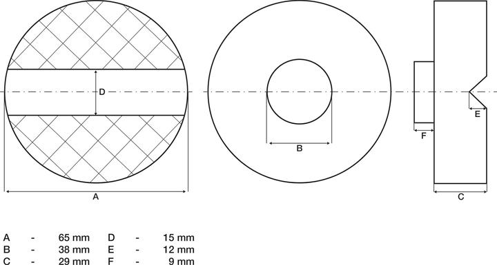 Produktbild BGS Gummiauflage | für Wagenheber | 65 x 38 mm