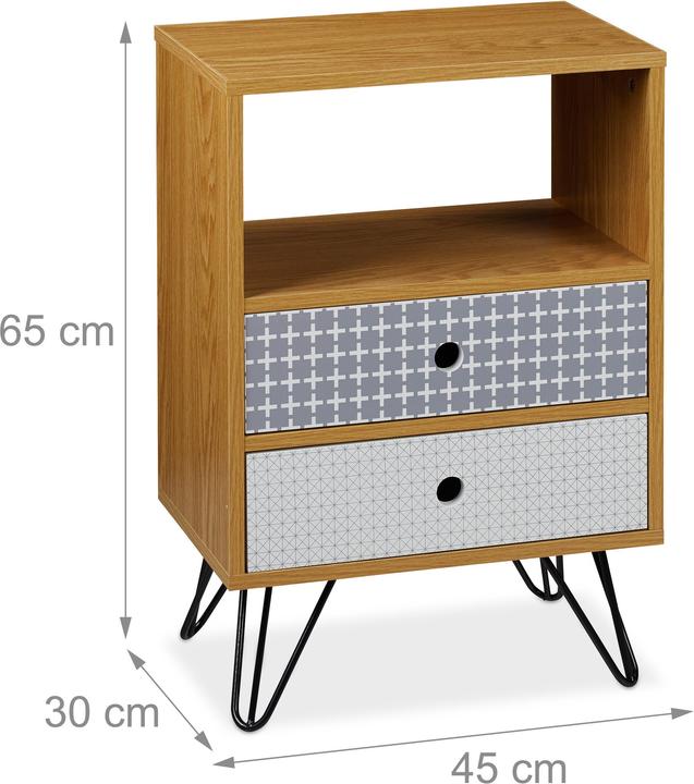 Image du produit Relaxdays Petite armoire avec tiroirs (45 x 30 x 65 cm)