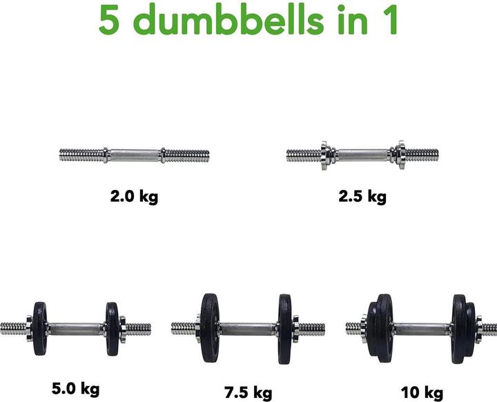 Actual product image Tunturi Kurzhantelset 10 kg (2 x 2.5 kg, 2 x 1.25 kg)