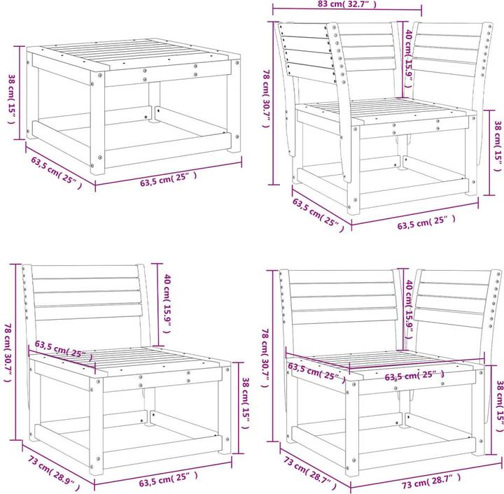 Produktbild VidaXL 5-tlg. Garten-Lounge-Set