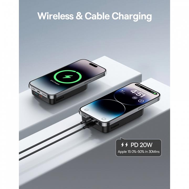 Actual product image Baseus Magnetic Mini Air Powerbank (10000 mAh, 20 W, 37 Wh)