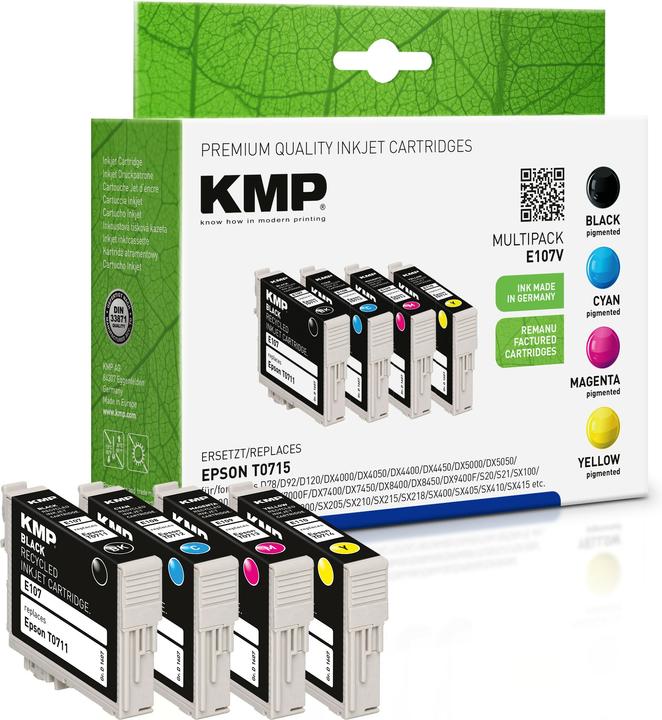 Image du produit KMP E107V Multipack BK/C/M/Y compatible avec Epson T 071 (M, C, Y, CF)