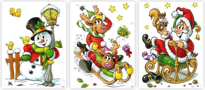 Immagine prodotto Hermex Set di 9 immagini per finestre Motivi natalizi adesivi per finestre