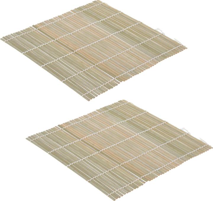 Image du produit Natura Punto Tapis à sushi en bambou, lot de 2 (2 pcs, 24 x 24 cm)