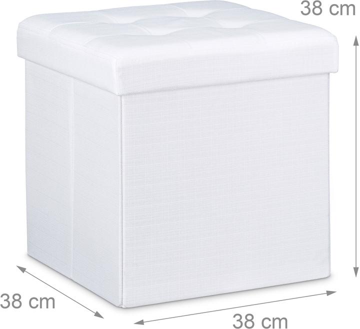 Image du produit Relaxdays Tabouret pliant rangement lin