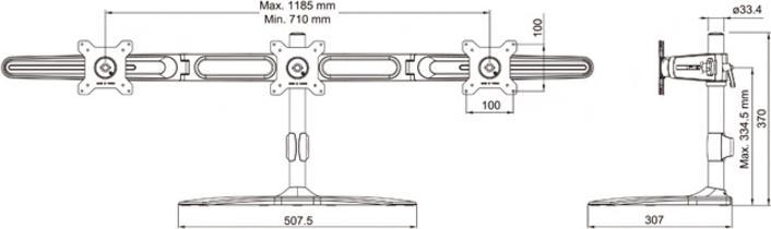 Actual product image Multibrackets EX Kit Triple (Table, 24")