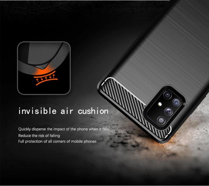 Immagine prodotto Cadorabo TPU Ultra sottile in acciaio inossidabile al carbonio Combi Cover (Samsung Galaxy A71 5G)